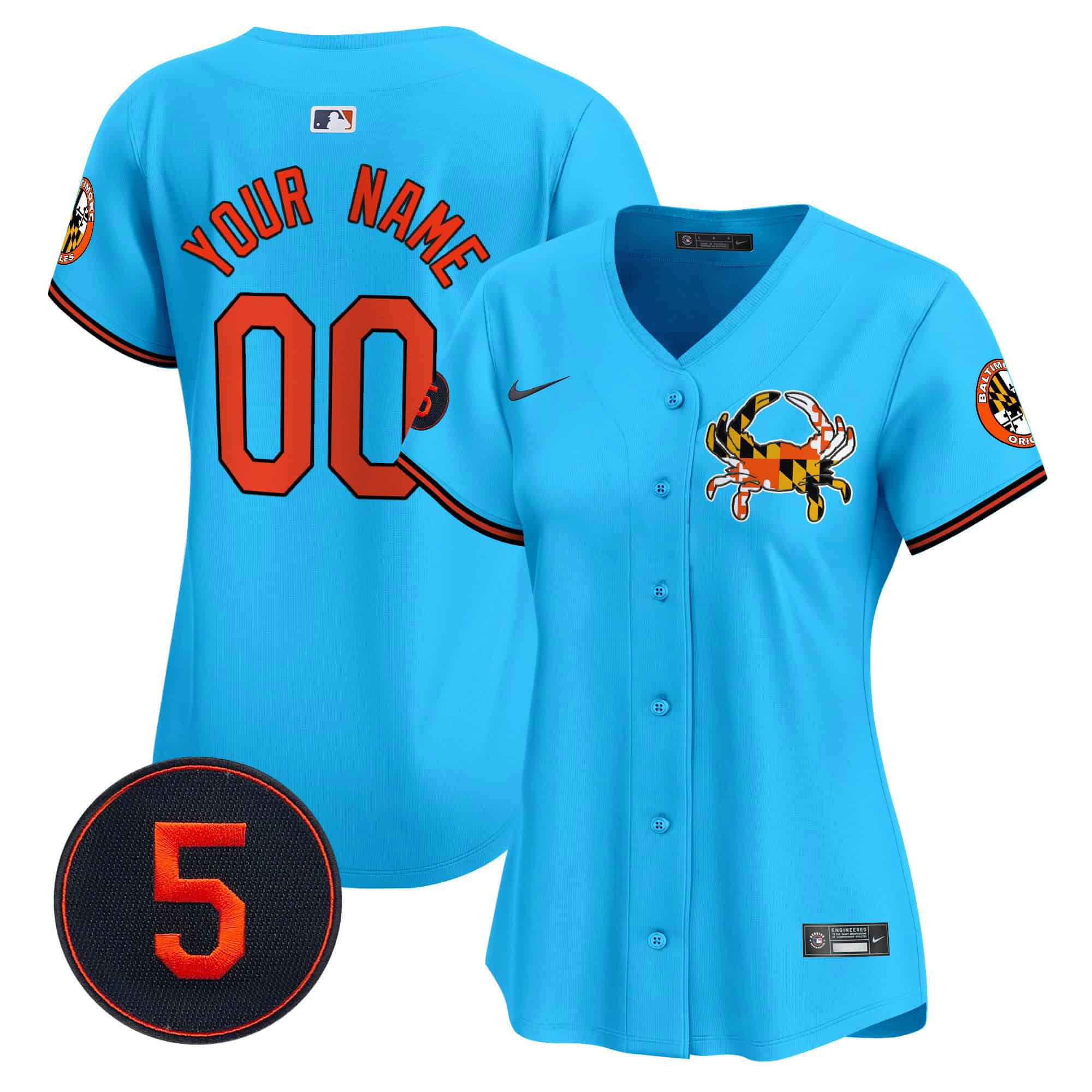 Women Baltimore Orioles Light Blue 2024 Nike Robinson Patch Vapor Premier Limited Custom MLB Jersey